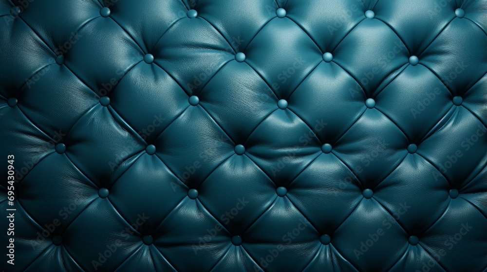 Fototapeta premium Indulge in luxurious comfort as you sink into the deep blue leather of this indoor sofa, the perfect statement piece for any modern living space