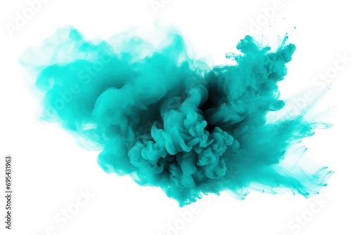  a green substance is in the air on a white background with a black spot in the middle of the image and a white background with a black spot in the middle.