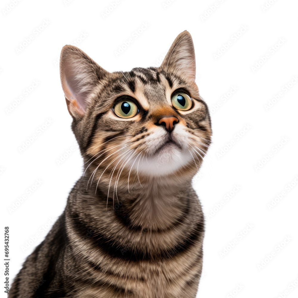 A tabby cat isolated on transparent background. AI generated. PNG