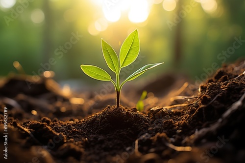  Small Plant Into The Ground - Hands Planting Young Tree With Sunlight And Flare Effects
