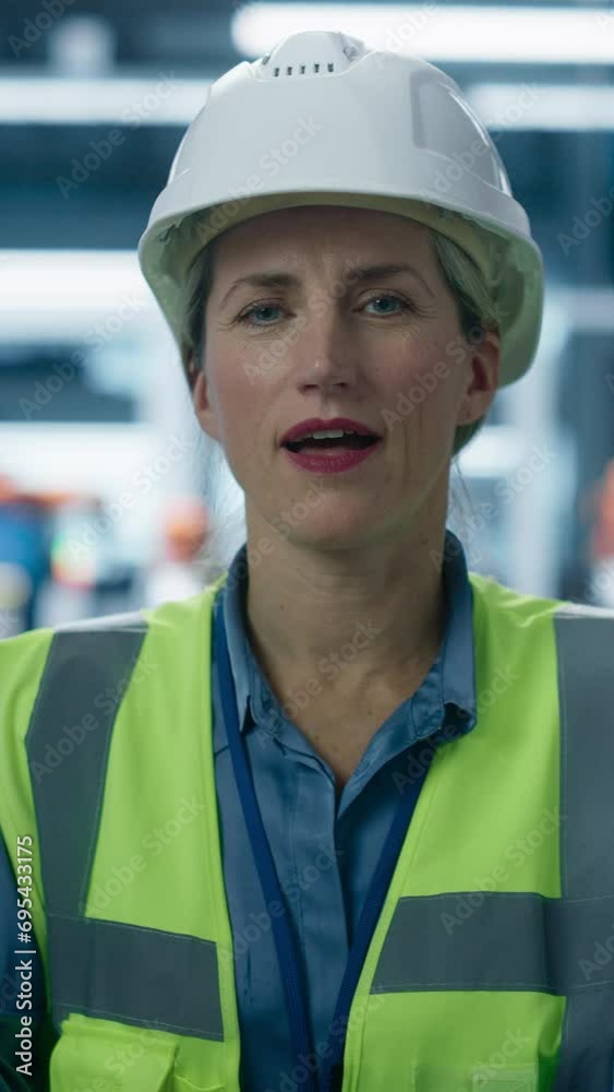 Vertical Screen POV Of Caucasian Female Director On Video Call With