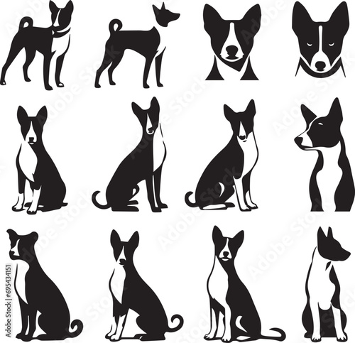 Icon Set Of Dog, Breeds, Canine, Pooch, Hound, Puppy, Mutt, Pet, Doggy editable vector