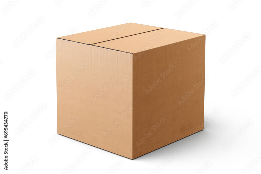 a cardboard box on a white background with a clipping path to the top of the box and the bottom of the box on the bottom of the box is empty. a cardboard box on a white background with a clipping path to the top of the box and the bottom of the box on the bottom of the box is empty.