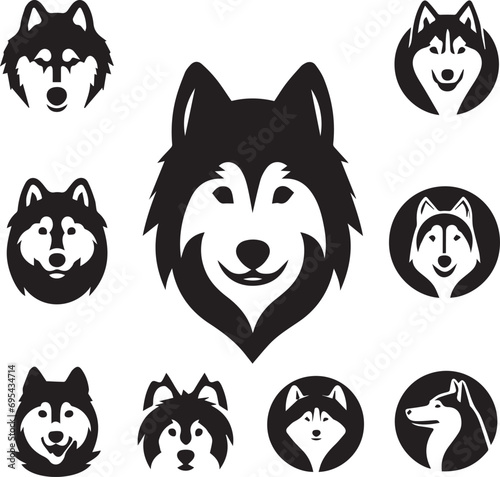 Icon Set Of Dog  Breeds  Canine  Pooch  Hound  Puppy  Mutt  Pet  Doggy editable vector