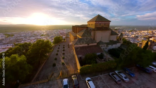 Drone FPV at the university and the collegiate church of Osuna at sunset photo