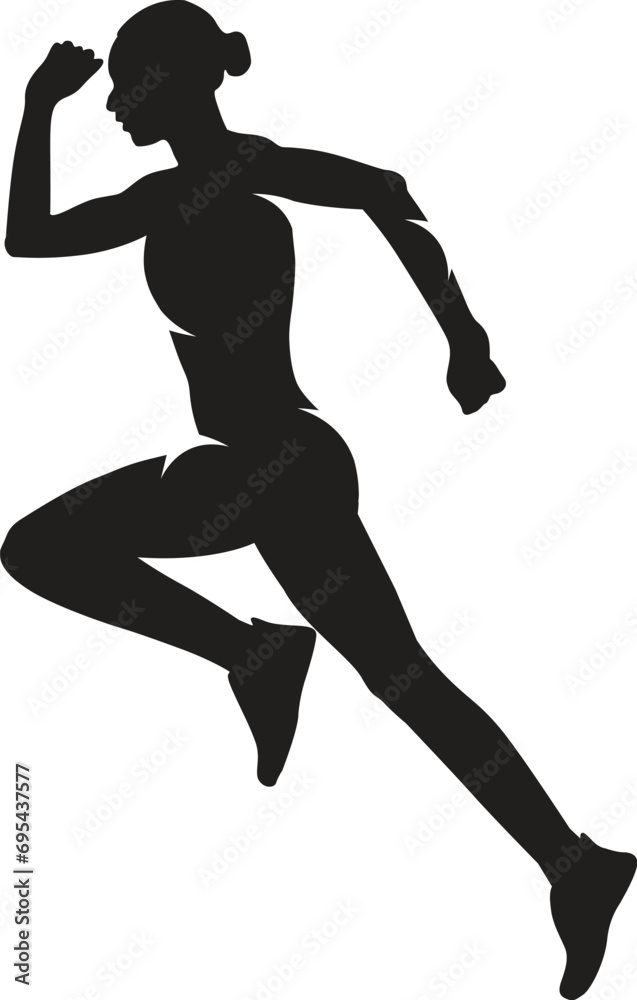 A Beautiful slender girl in a sports uniform (leggings and a sports bra) is engaged in fitness, sports, trains isolated on a white background. Woman runs. 