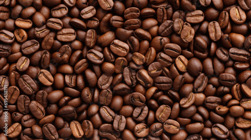 Coffee beans background. Top view. Close-up.