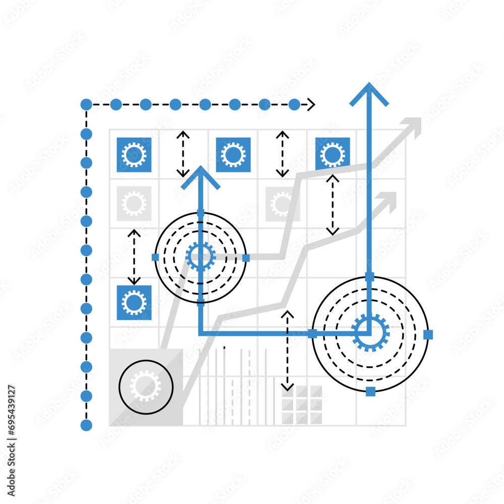 Web program algorithm. Programming script, coding algorithm graphic icon illustration