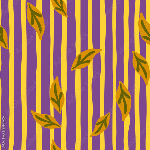 Vibrant, seamless botanical illustration with a fresh leaves.