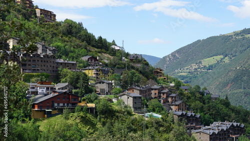 The stunning view of Aixirivall from a hiking trail in Andorra, in the month of June