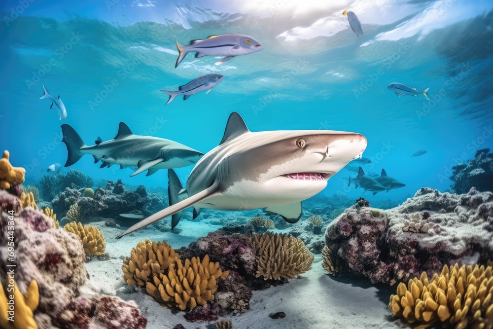 Sharks Underwater In The Maldives Sharks Underwater In The Maldives