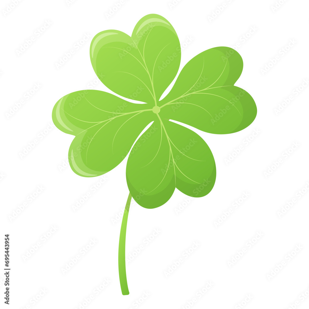 Four leaf clover, st Patric day element isolated on white