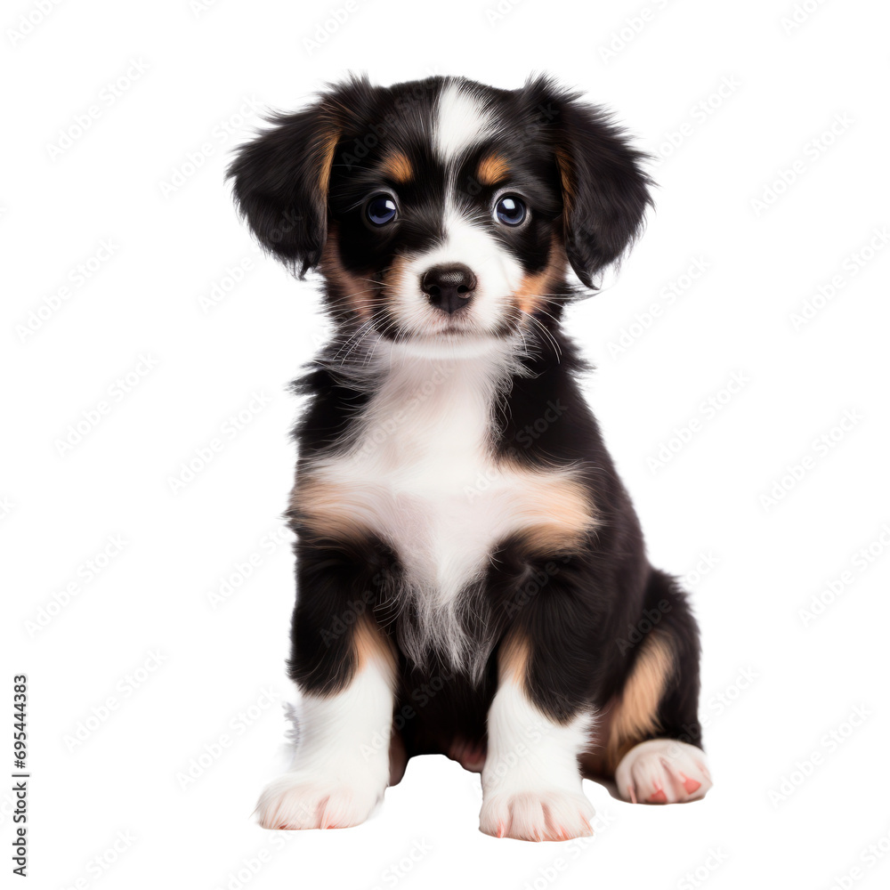 Cute puppy isolated on transparent background. AI generated. PNG