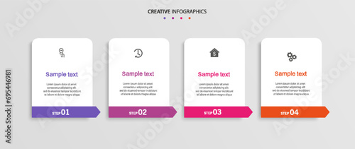 Creative business infographic template with 4 options or steps