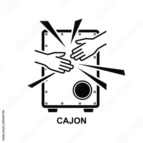 Cajon drum icon isolated on background vector illustration.
