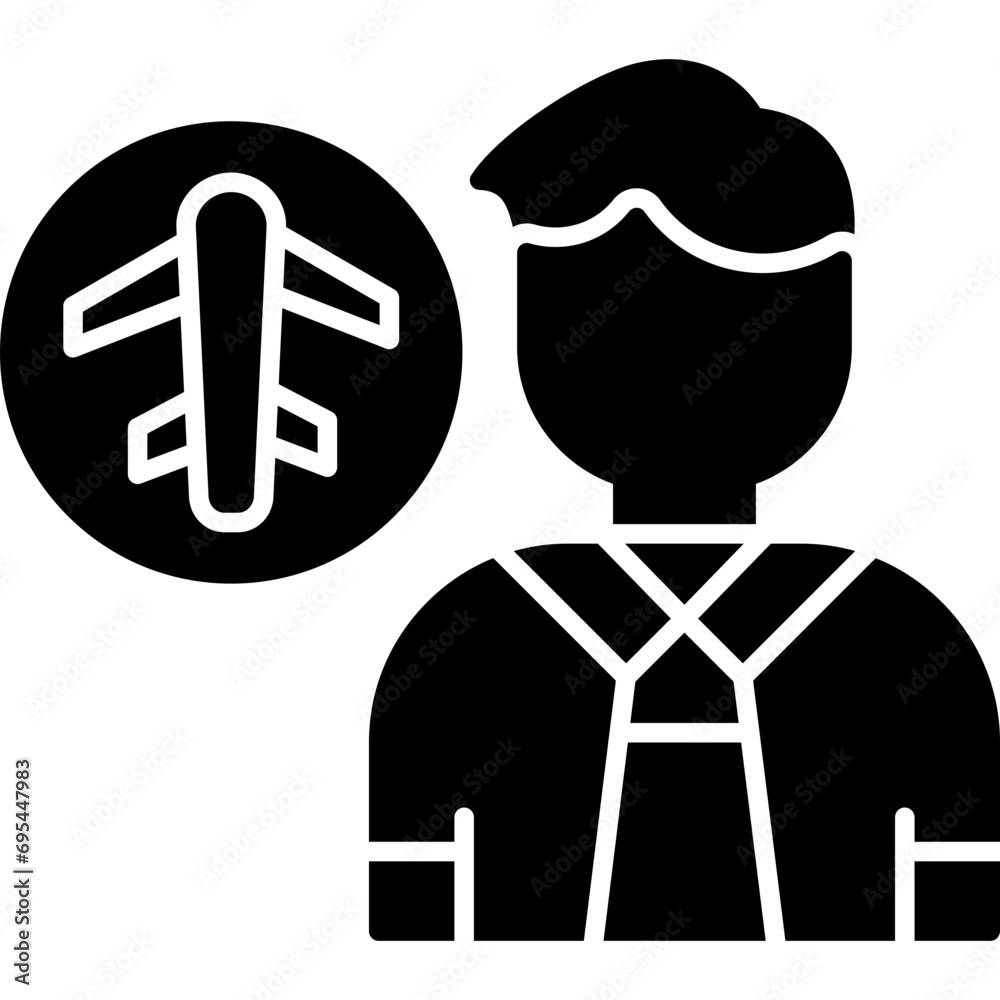 Obraz premium Flight Attendant Icon