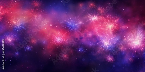 Fireworks night sky background with colorful firework. Vector illustration.
