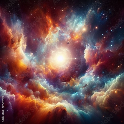 Cores envolventes das nebulosas como sua paleta e crie obras de arte visuais que retratem a majestade e o mistério dos fenômenos cósmicos. 