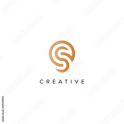 Abstract minimal letter ES SE logo design template - vector.