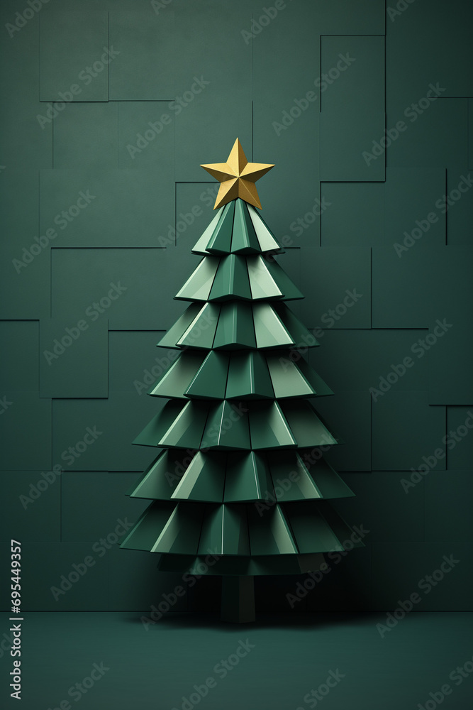 christmas tree made of paper