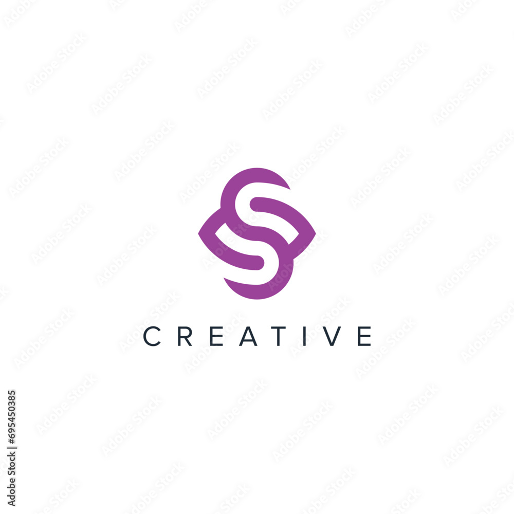 Abstract Eye Logo With S letter vector template.