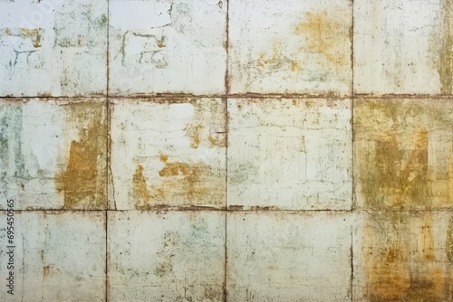 Captivating image showcases allure of aged and weathered textures on old grungy wall. Various elements including rust scratches and remnants of paint tell story of passage of time