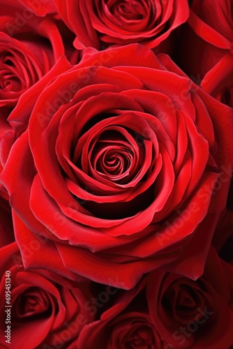 Flowers red Roses beautiful. Background Rose flowers for the holidays Valentine s Day  Birthday  Happy Woman Day  Mother s Day. Holiday poster and banner