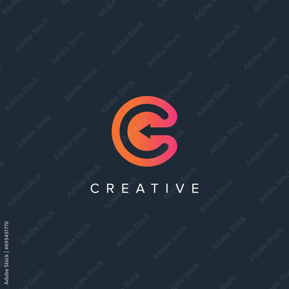 Abstract arrow logo with C letter vector template Abstract arrow logo with C letter vector template