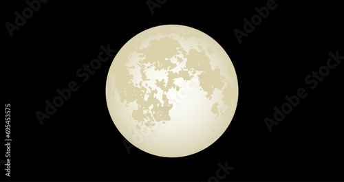 Full moon illustration. Realistic gold moon. Vector 