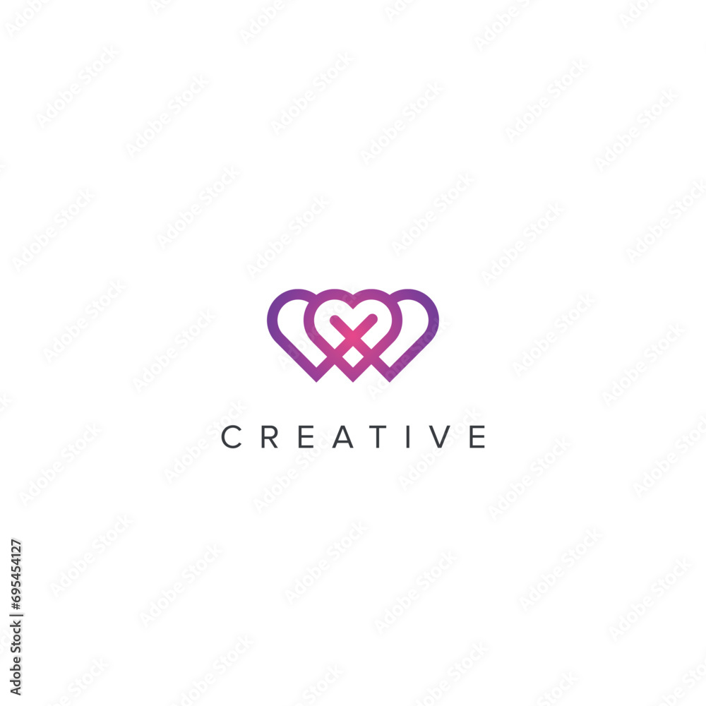 Abstract infinity Love Logo vector template.