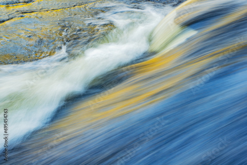 Landscape of the Presque Isle River rapids captured with motion blur, Porcupine Mountains Wilderness State Park, Michigan's Upper Peninsula, USA