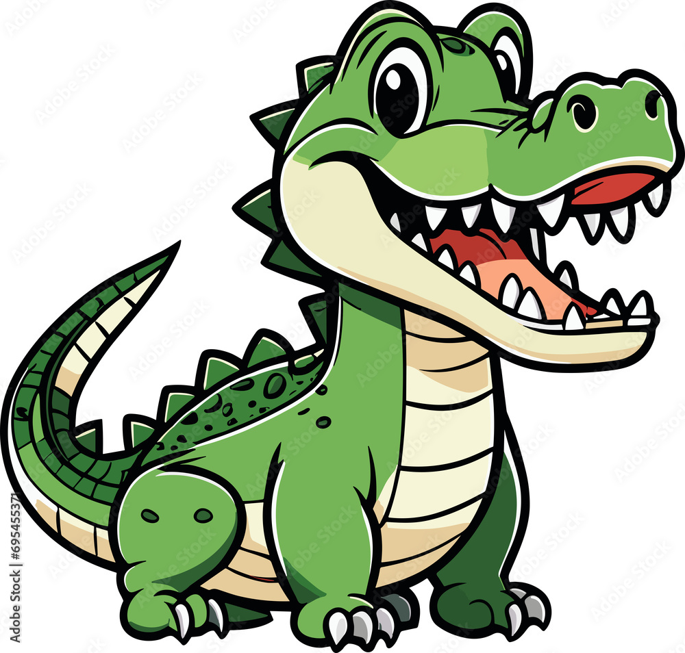 Cartoon style crocodile on transparent background. Cartoon style crocodile on transparent background.