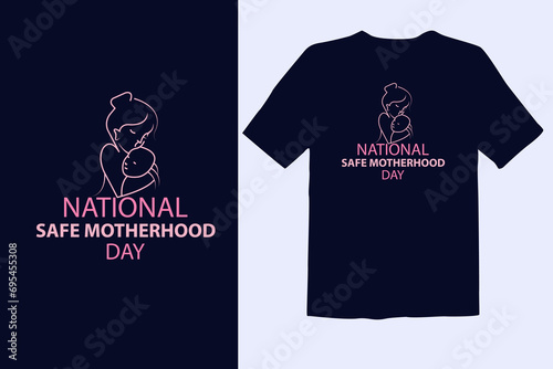 National Safe Motherhood Day. 11 April. Holiday Concept. flat illustration. vector illustrations t shirt design.