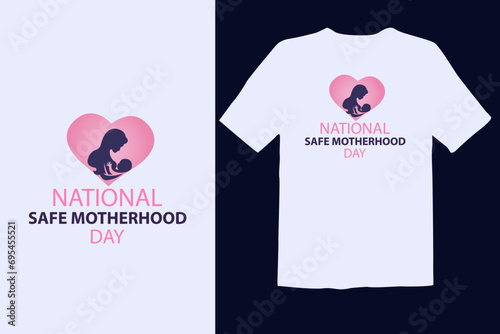 National Safe Motherhood Day. 11 April. Holiday Concept. flat illustration. vector illustrations t shirt design.