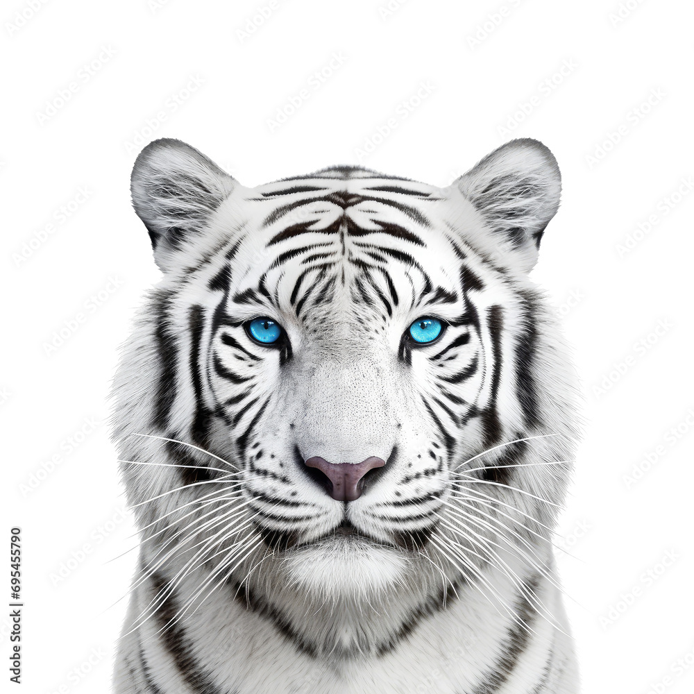 tiger looking isolated on white