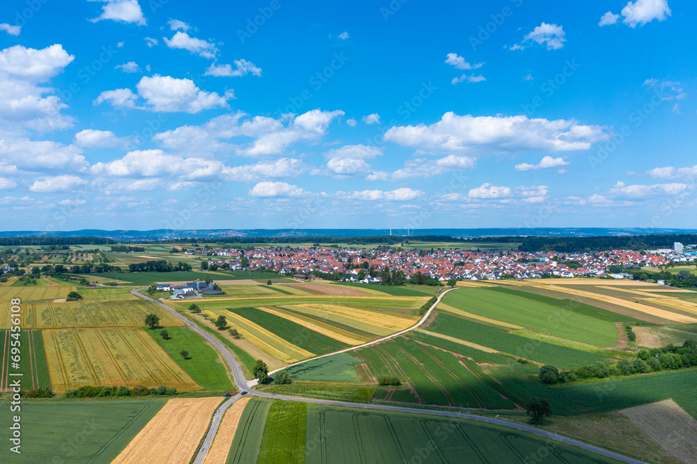 aerial view of a rural landscape