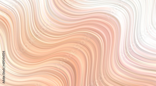 Light vector pattern with wavy lines. Trendy peach fuzz colour. Abstract backdrop, common design