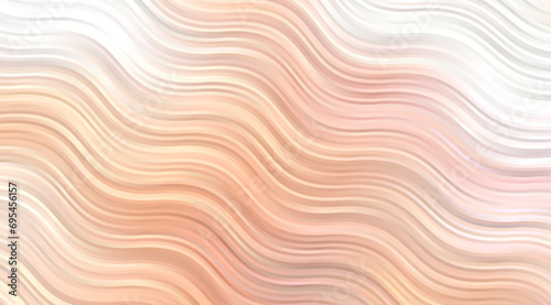 Light vector pattern with wavy lines. Trendy peach fuzz colour. Abstract backdrop, common design