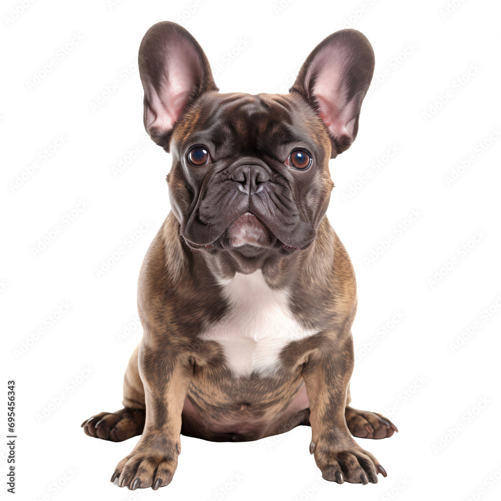 French bulldog puppy isolated on white, transparent background