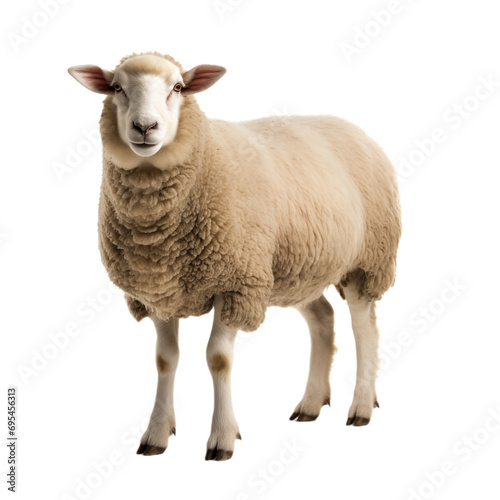sheep isolated on white background. Generative AI