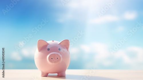 Pink Piggy Bank, Pastel Background Embracing the Art of Savings for Future Financial Stability and Wealth Accumulation Financial Planning for Economic Success © khwanrudi