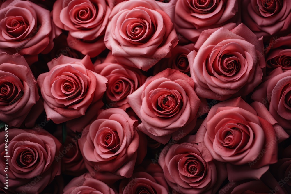 Red roses flower close-up banner for valentine's day Red roses flower close-up banner for valentine's day