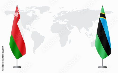 Oman and Zanzibar flags for official meeting