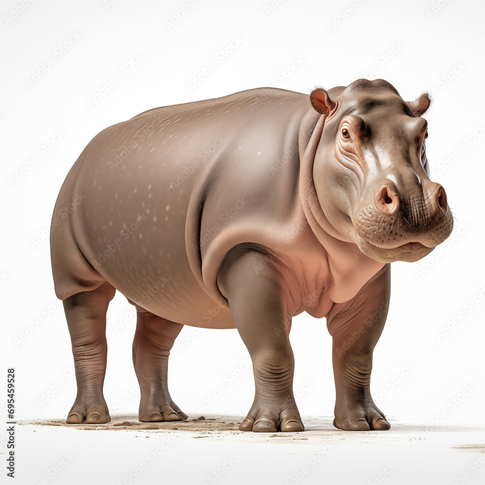 Fototapeta premium Hippopotamus isolated background,created with Generative AI tecnology. 