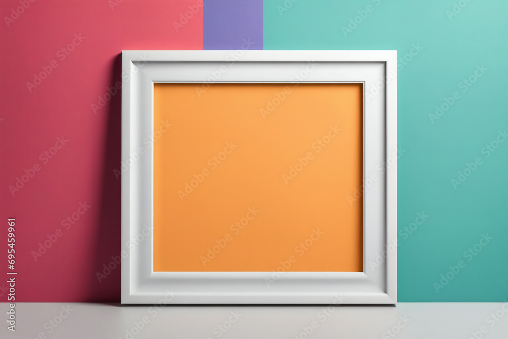 Blank frame, over wall background with shadows minimal concept - Mockup Blank frame, over wall background with shadows minimal concept - Mockup