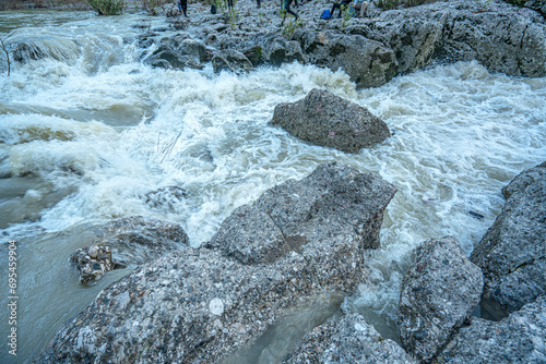 The another view of Tazı Canyon from the side by the river of Köprüçay,(ancient Eurymedon) which is located within Köprülü Canyon National Park, among the prime spots for rafting in Antalya  photo