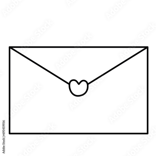 Love letter with icon. Heart,Valentine day. Outline. Vector and illustration.