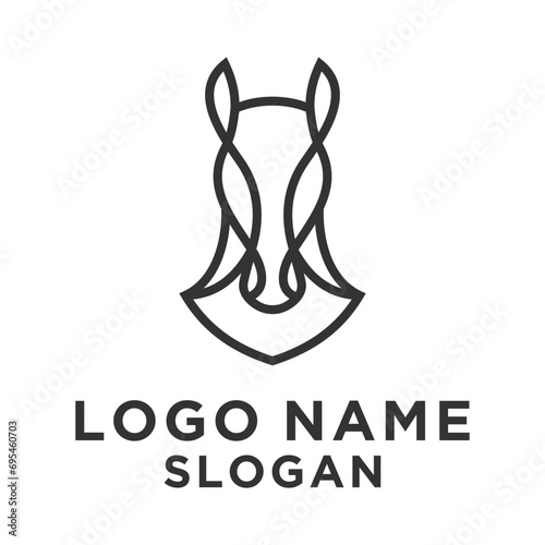 simple elegant horse front head horse logo