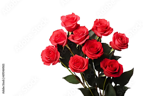 Lovely pastel red rose bunch  floral border against white isolated background PNG