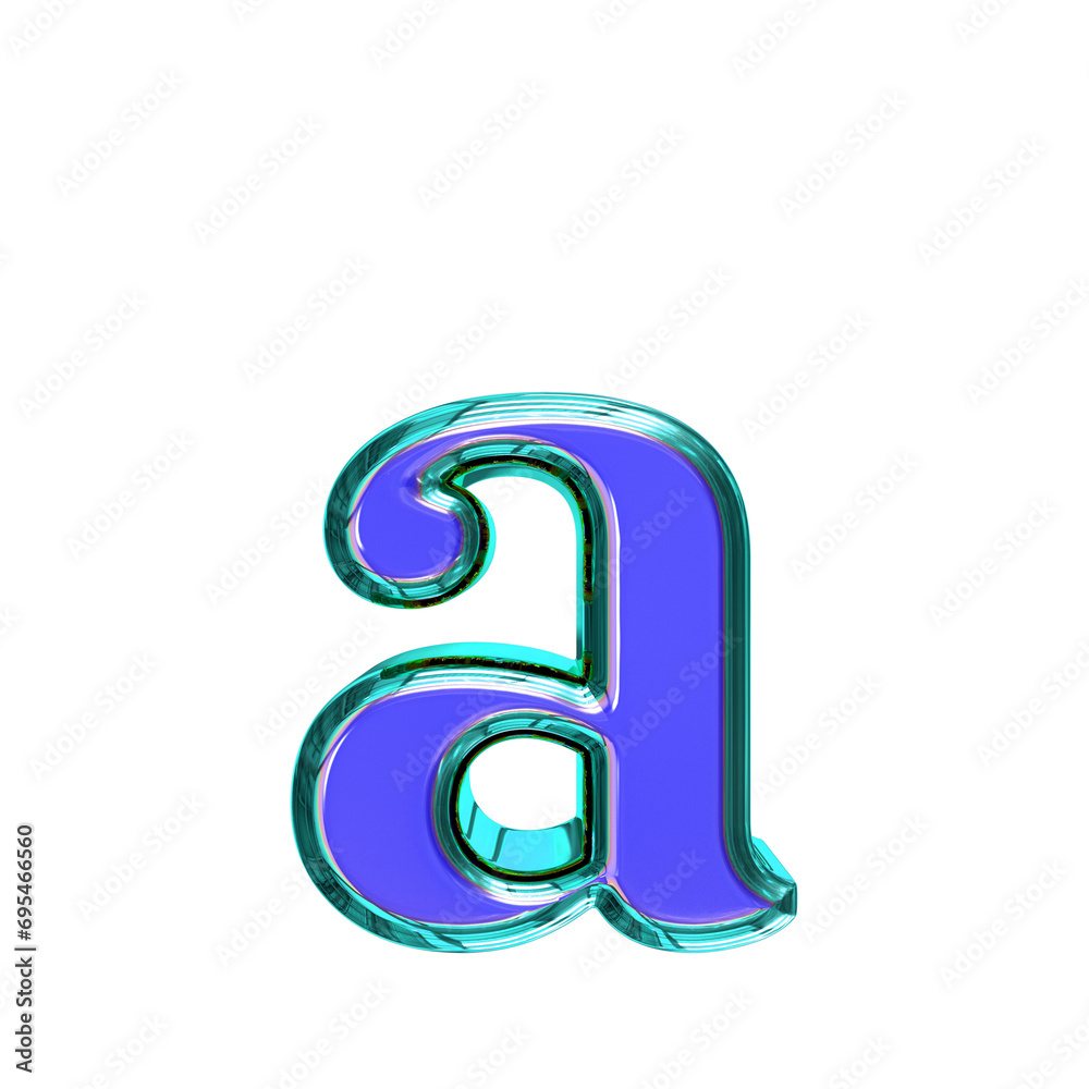 Blue symbol in a turquoise frame. letter a Blue symbol in a turquoise frame. letter a